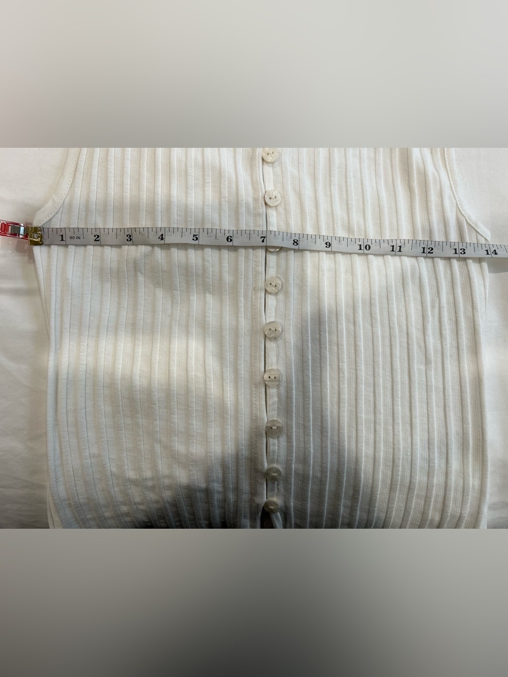 FREE PEOPLE - Tilly Vest Blouse Top Knit Ribbed Buttondown Scoop-Neck Size XS - Picture 8 of 9